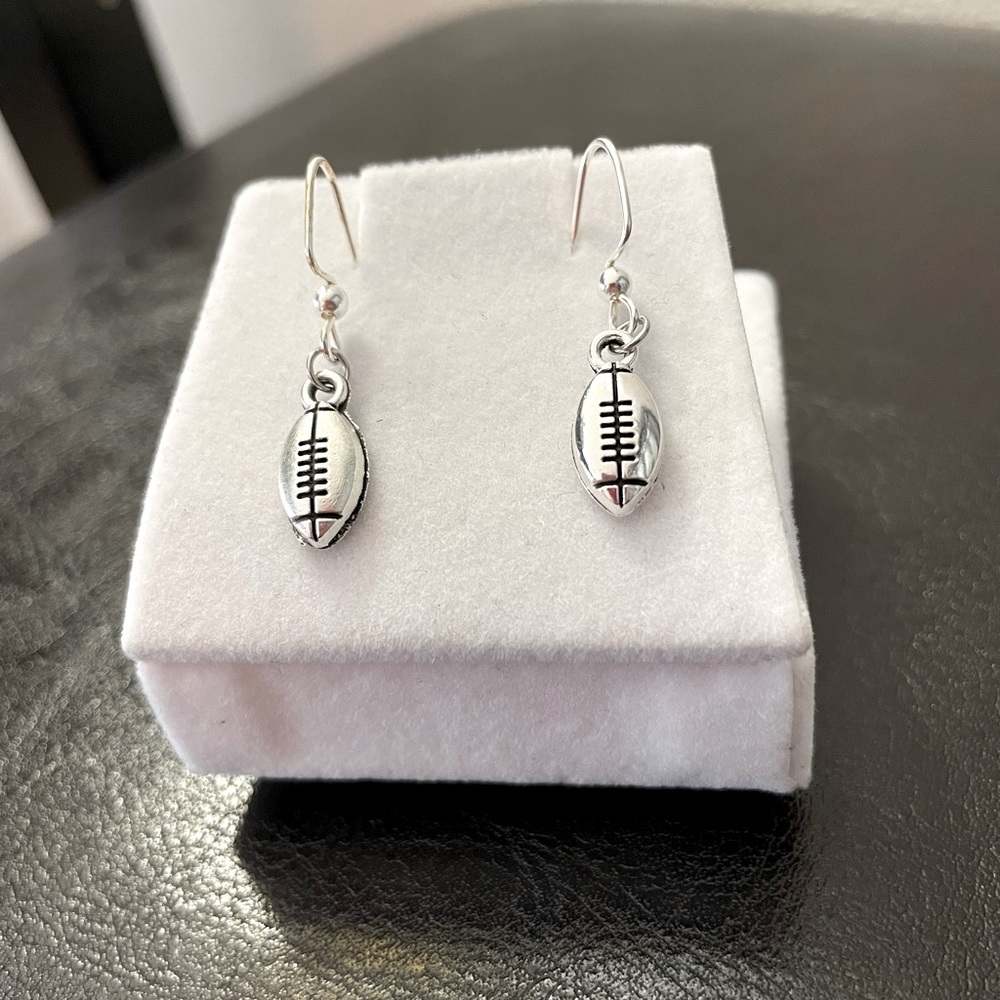 Handmade Football Fishhook Earrings